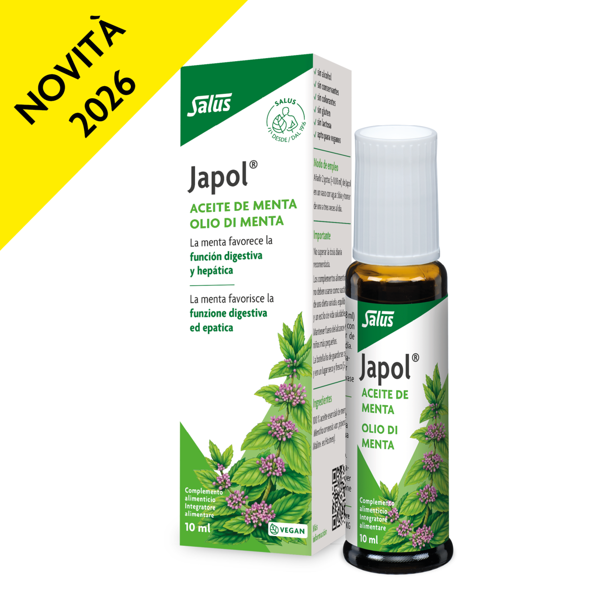 JAPOL - olio essenziale di menta per digestione e vie respiratorie